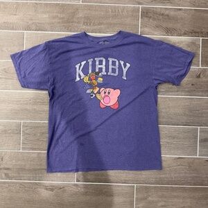 Licensed Nintendo Official Kirby T-shirt Food Inhale Collegiate Screen Print